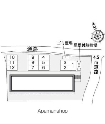 レオパレスＭＩＹＵ０４[1K/20.81m2]の配置図