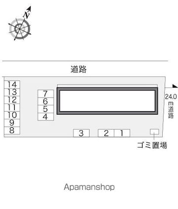 レオパレス飯島Ⅱ[1K/23.74m2]の配置図