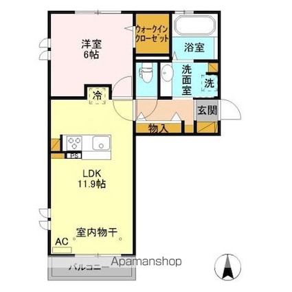アベル[1LDK/44.17m2]の間取図