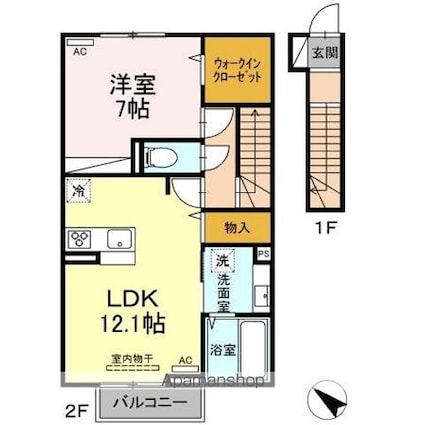 ジェントリー[1LDK/54.67m2]の間取図