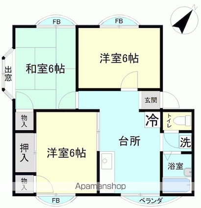 ジュネメゾン[3DK/51.24m2]の間取図