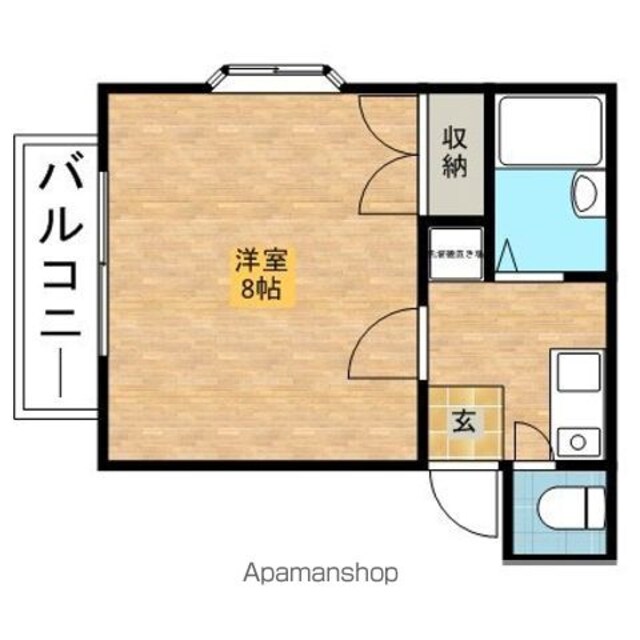 エルヴィーナ宮中ＡＢＣＤＥＦ[1K/23.72m2]の間取図