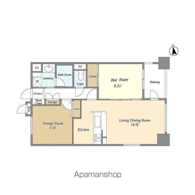 レクセルマンション上野松が谷[1SLDK/62.41m2]の間取図