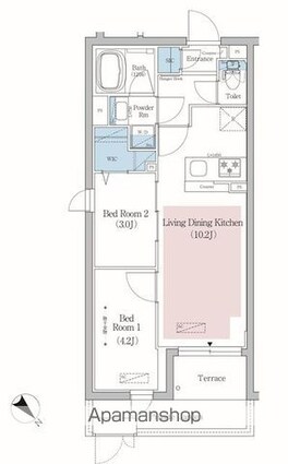 アーバネックス文京小石川[2LDK/40.04m2]の間取図