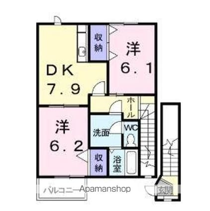 アネックス村山　Ｂ[2DK/53.28m2]の間取図
