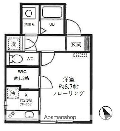 東京都杉並区永福２丁目[1K/26.91m2]の間取図