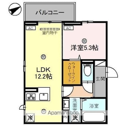 Ｌａ・Ｆｅｌｉｃｅ（ラ・フェリーチェ）[1LDK/43.62m2]の間取図