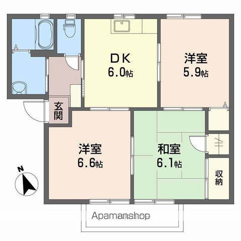 ハートハイツ A棟の間取り写真
