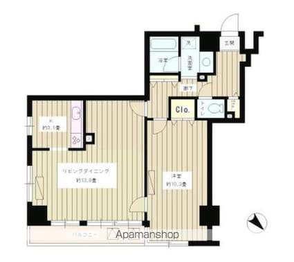 マージュ市谷柳町[1LDK/64.71m2]の間取図