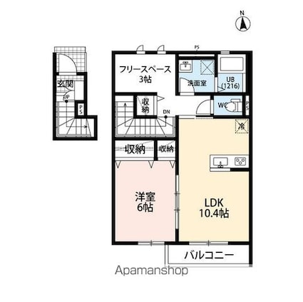 クレール前原[1SLDK/50.05m2]の間取図