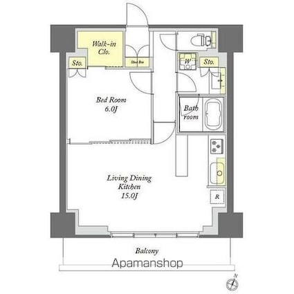 プライムメゾン千葉新町[1LDK/51.2m2]の間取図
