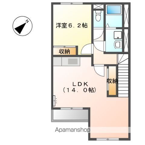 オリーブガーデン 201 ｜ 静岡県浜松市中央区深萩町304-132（賃貸アパート1LDK・2階・52.79㎡） その2