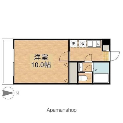 ヴィラ秋留野[1K/29m2]の間取図