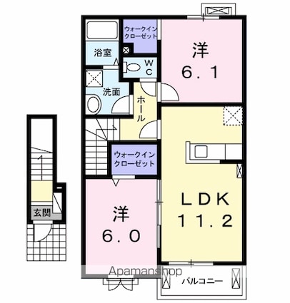 東京都武蔵村山市学園４丁目[2LDK/57.64m2]の間取図