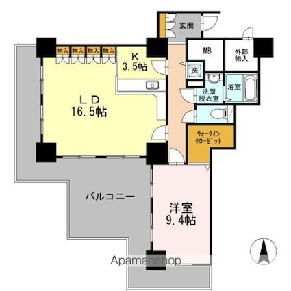 品川シーサイドビュータワー　Ⅰ[1LDK/78.24m2]の間取図