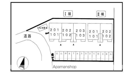 エスポワールⅡ[2LDK/58.58m2]の配置図