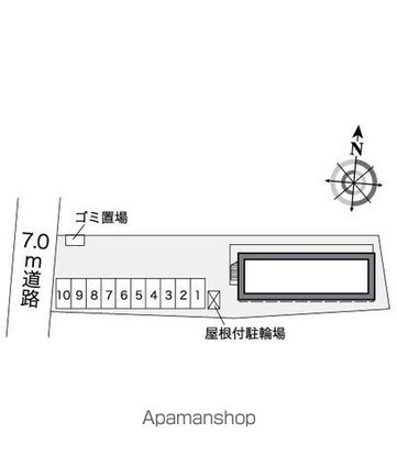 レオパレス日和[1K/23.18m2]の配置図