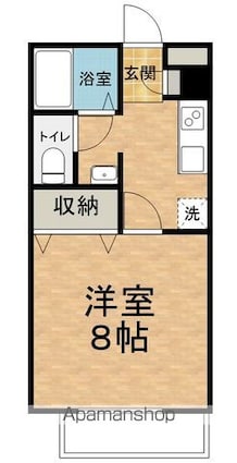 長野県松本市両島[1K/26.7m2]の間取図