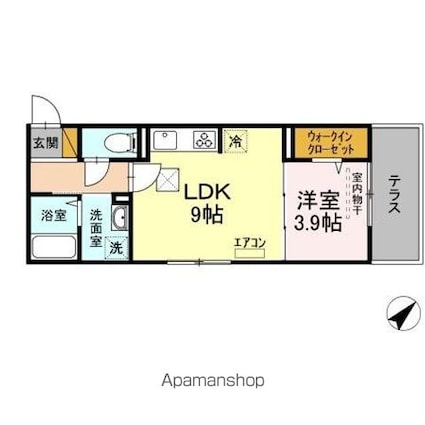 リコルド[1LDK/33.55m2]の間取図