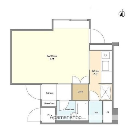 目黒ＬＦＶ[1K/28.93m2]の間取図