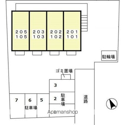 ウェル・クレール[1R/30.03m2]の配置図