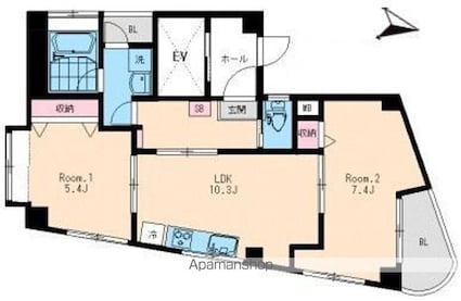 東京都杉並区阿佐谷北１丁目[2LDK/50m2]の間取図