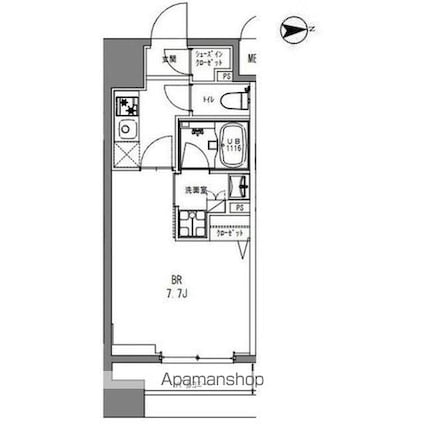 Ｌａ　Ｄｏｕｃｅｕｒ秋葉原[1K/25.87m2]の間取図