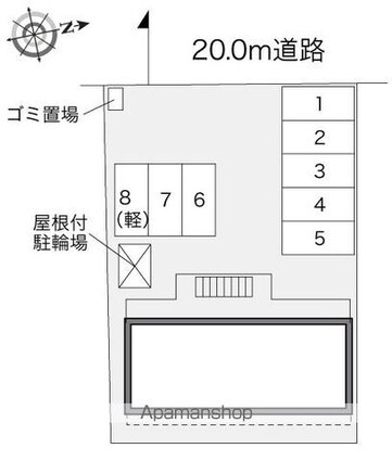 レオパレスＢＵＮＲＯＫＵ[1K/23.18m2]の配置図