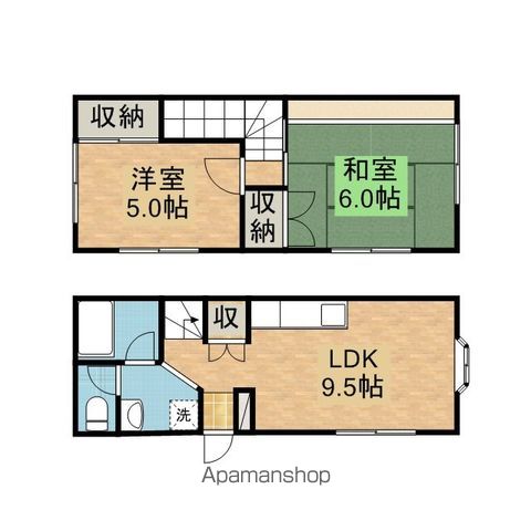 国主公園アパートの間取り