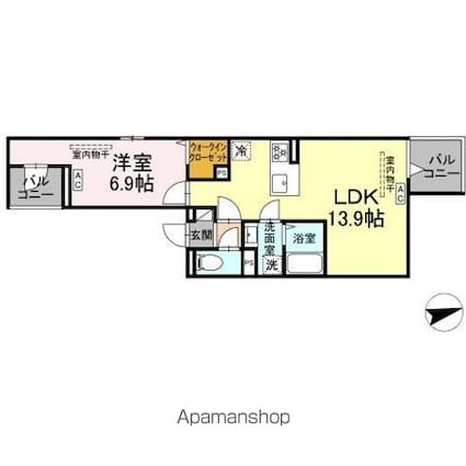 セレスティア祖師谷[1LDK/44.93m2]の間取図