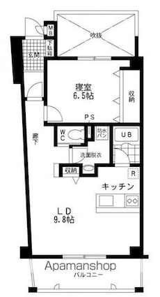 ゼフィルスＢ棟[1LDK/50.44m2]の間取図