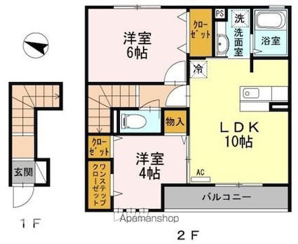 Ｔ．Ｓ．ＣＯＵＲＴⅡ[2LDK/53.41m2]の間取図