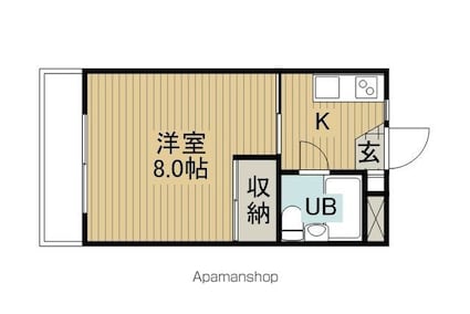 カーサ　ドマーニ[1K/22.19m2]の間取図