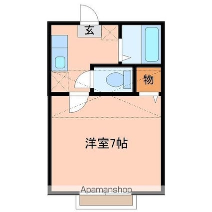 宮城県仙台市太白区富沢南２丁目[1K/20.84m2]の間取図