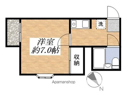 東京都国立市東２丁目[1K/18.8m2]の間取図
