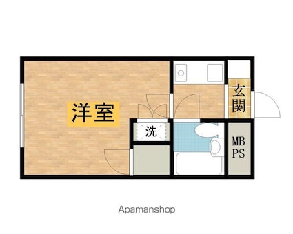 ドエル上地西八王子[1K/18.18m2]の間取図