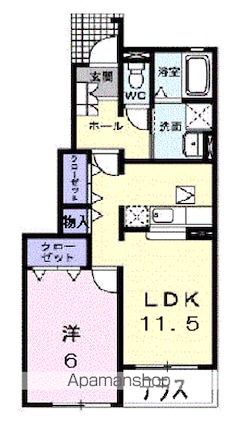 ソレイユ　イズミⅠ[1LDK/44.18m2]の間取図