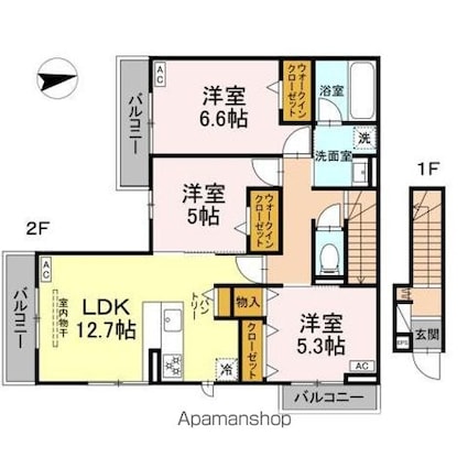 エスプレッシーヴォ[3LDK/75.41m2]の間取図