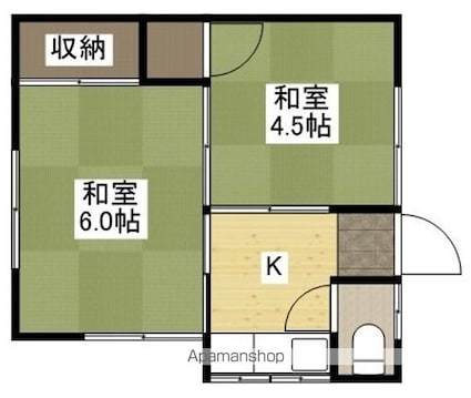広島県広島市南区旭３丁目[2K/24.3m2]の間取図