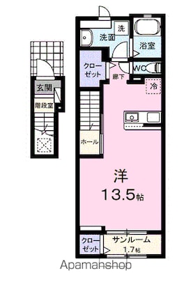 福島県福島市北中央１丁目[1R/40.94m2]の間取図