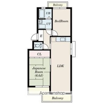 ハイツ第一やまびこ[2LDK/51.68m2]の間取図