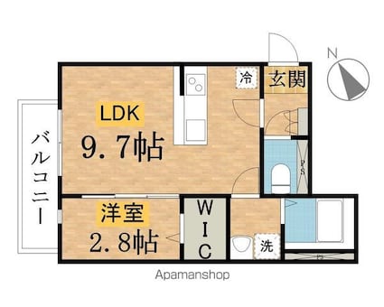 ＫＬＥＩＳ西八王子Ⅱ[1LDK/31.15m2]の間取図