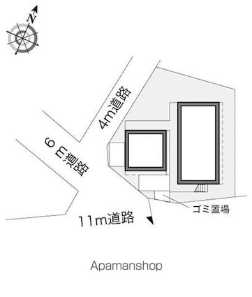 レオパレスデ・ルシア[1K/20.28m2]の配置図