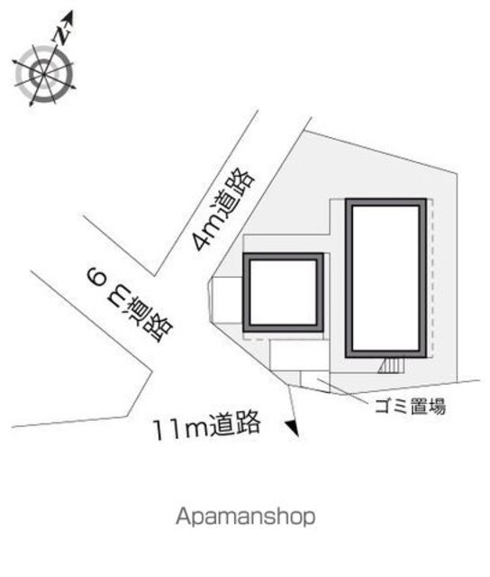レオパレスデ・ルシア[1K/20.28m2]の配置図