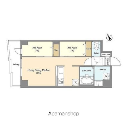 アルファコート曳舟２[2LDK/39.33m2]の間取図