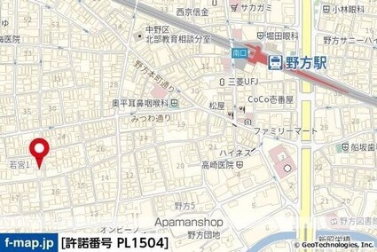 東京都中野区若宮１丁目[1DK/23.9m2]の配置図