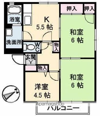 エクセル向井 B棟の間取り写真