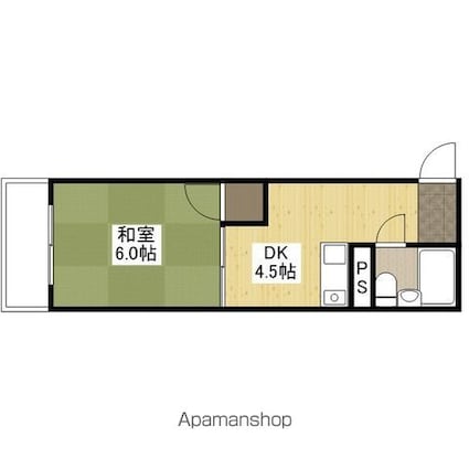広島県広島市中区橋本町[1DK/21.85m2]の間取図