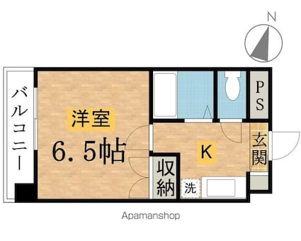 東京都八王子市館町[1K/23m2]の間取図