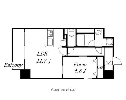 レジデンシア花の木「ハナノキ」[1LDK/40.5m2]の間取図